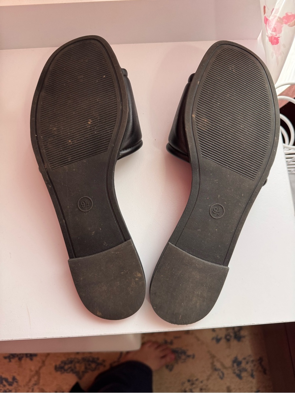 a new day Black Slide Sandals with Gold Accent Hardware - Picture 7 of 7